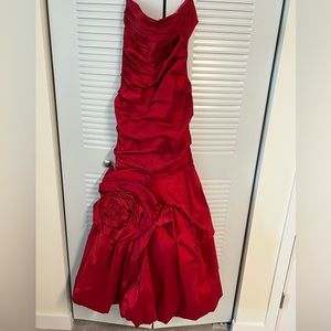 Red mermaid gown